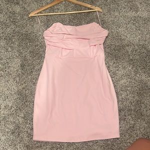 ISLAND GYPSY STRAPLESS PINK MINI DRESS W CORSET TOP